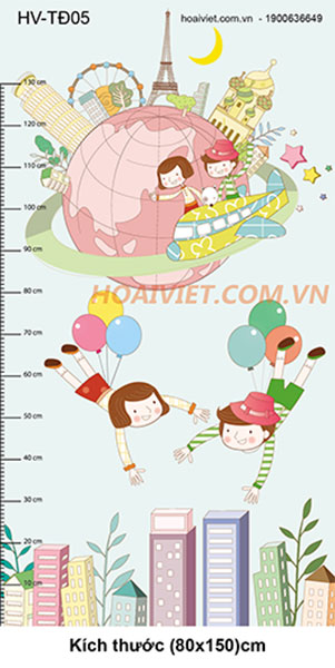 tranh đo chiều cao trẻ em HV-TĐ05