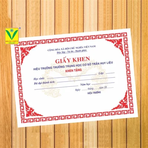 Giấy khen THCS 03