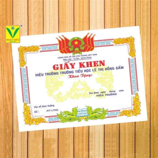 Giấy khen tiểu học 01