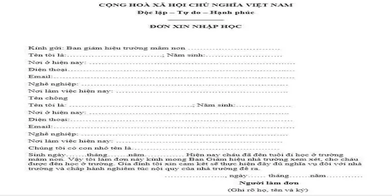 Cách viết mẫu đơn xin nhập học chuẩn áp dụng cho các cấp 4 mau don xin nhap hoc 3