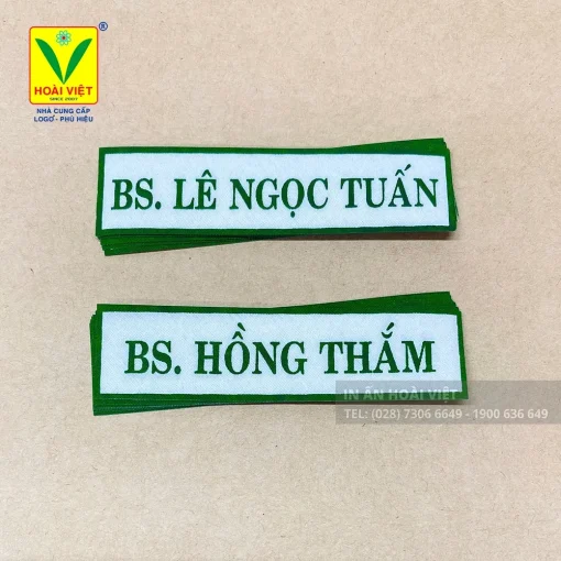 Bảng tên bệnh viện 3 Nhãn tên vải ủi cho bệnh viện – cơ sở y tế