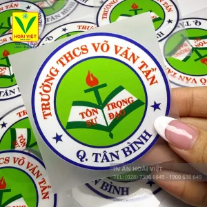 Logo trường học in pet chuyển nhiệt