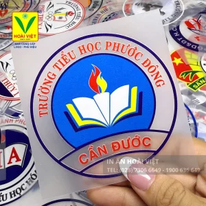 Logo trường học in pet chuyển nhiệt
