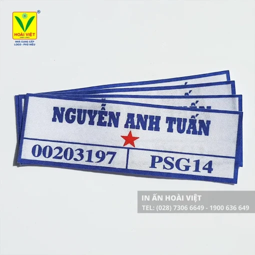 Nhãn tên vải ủi cho công ty 10 Nhãn tên vải ủi cho công ty in logo và tên nhân viên trên đồng phục công sở