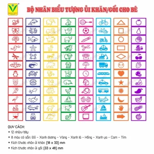 Nhãn decal biểu tượng dán đồ dùng cho bé – Biểu tượng mầm non giúp bé tự lập từ sớm