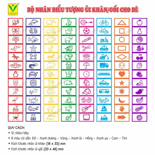 Nhãn decal biểu tượng dán đồ dùng cho bé – Biểu tượng mầm non giúp bé tự lập từ sớm