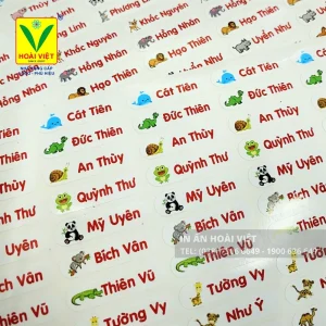 nhãn tên decal dán