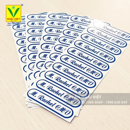 Nhãn Tên Decal Dán 3 Tờ nhãn decal in tên các bé lớp mầm non cùng biểu tượng động vật dễ thương